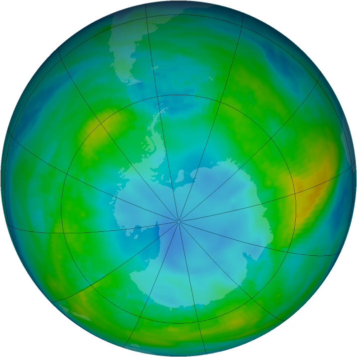 Antarctic ozone map for 10 May 1983